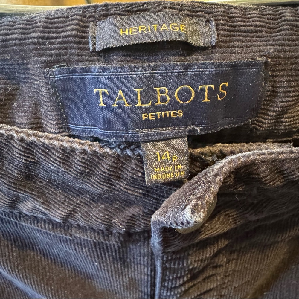 Talbots - Vintage Sophistication: Dark Navy - Bootcut Corduroy Trousers - 14P